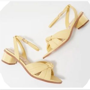 New Sam Edelman INGRID Honeydew Leather Ankle Strap Block Heeled Sandals